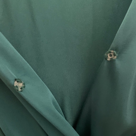 Dark Green Elasticated Waist Silky Feel Jumpsuit. - Picture 8 of 14